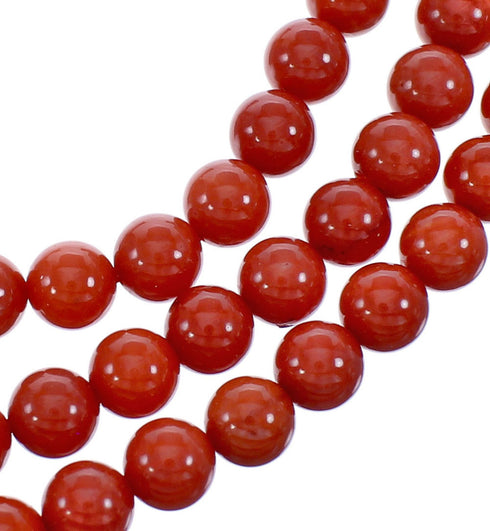 3-Strand Coral And Sterling Silver Southwest Bead Necklace JX121449